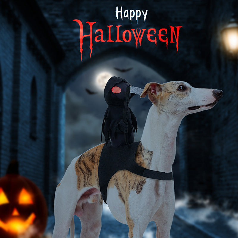 Dog dark Harvest Knight transformation costume, pet costume, Halloween funny costume, cat cute riding costume